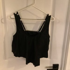 Duo Stick - Adjustable Spaghetti Strap Flowey Top - Black - Ladies Size Large